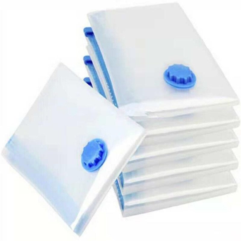 Vacuum Bag for Clothes Storage Bag With Valve Transparent Border Folding Compressed Organizer Travel Space Saving