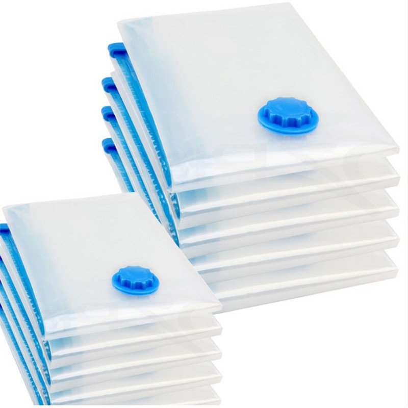 Vacuum Bag for Clothes Storage Bag With Valve Transparent Border Folding Compressed Organizer Travel Space Saving