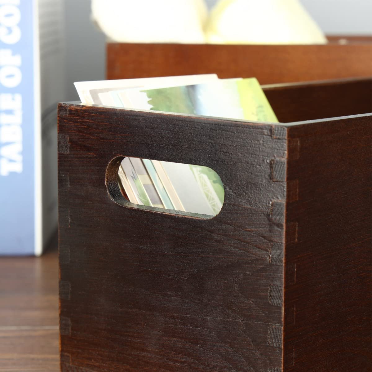 Wooden Open Storage Box Mail Organizer For Storage Of Nested Storage Box 2-piece Set