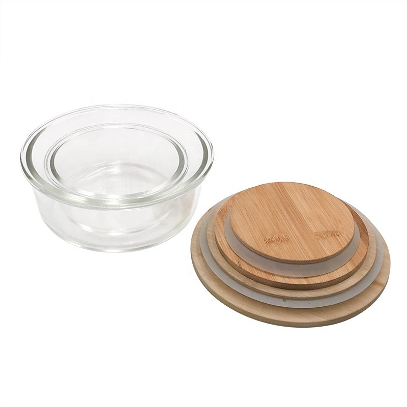 Food meal prep containers with bamboo lid/glasslock food storage set/Airtight Glass Meal Prep Containers