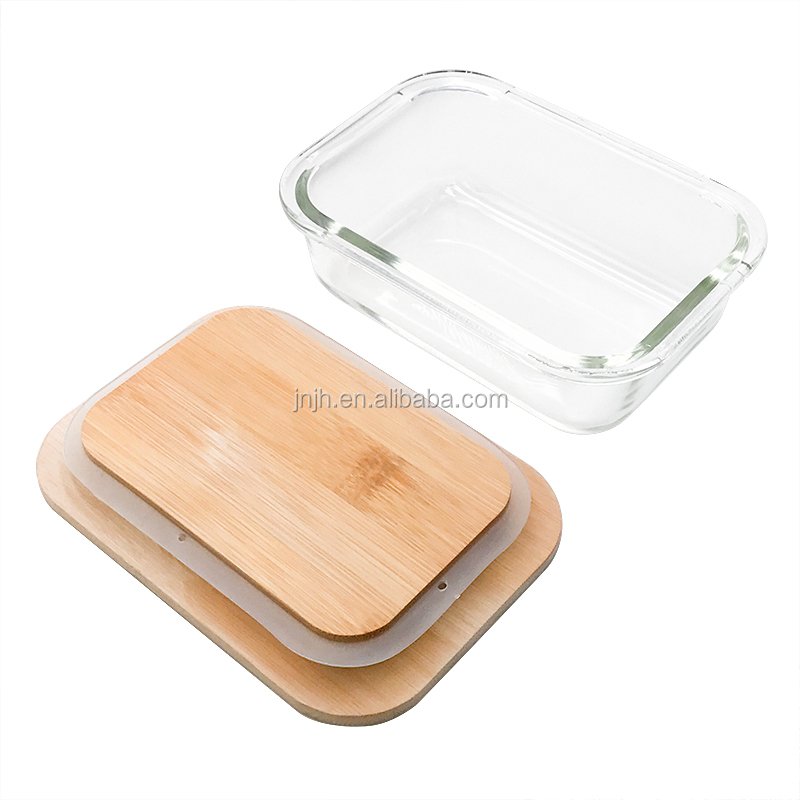 Food meal prep containers with bamboo lid/glasslock food storage set/Airtight Glass Meal Prep Containers