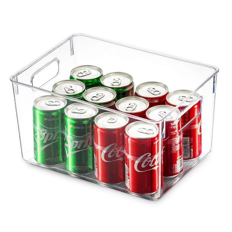 PET Transparent Large Refrigerator Storage Box Beverage Vegetable Fruit Cabinet Storage Fresh Storage Box