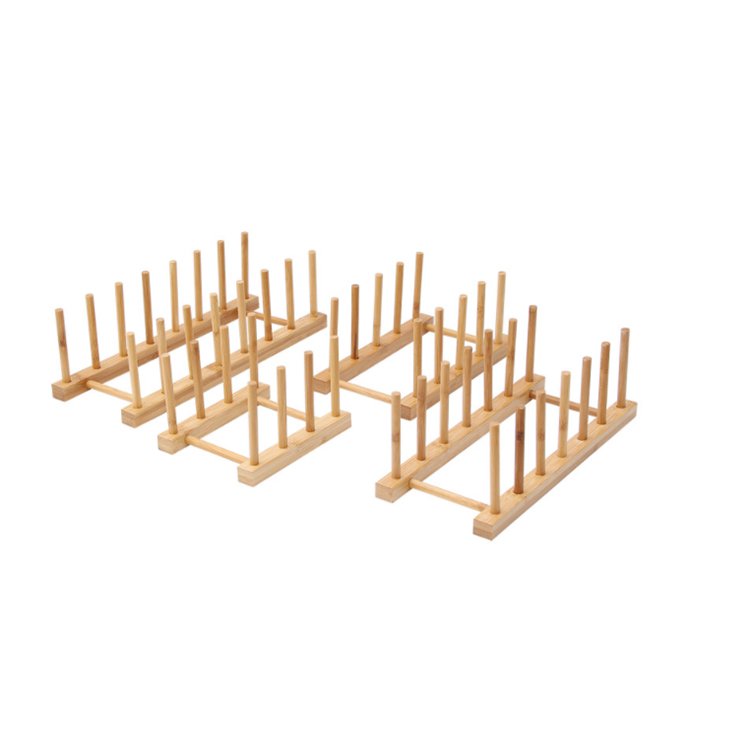 Wholesale Kitchen Storage Rack Bamboo Sink Drainer Multifunctional Durable Dish Drying Rack for Plates Cups Utensil Flatwares