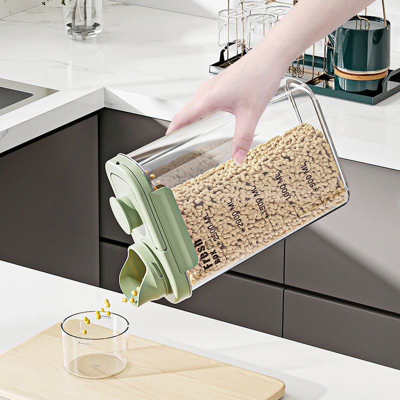 Clear Plastic Rice Cereal Grain Storage Containers Set With Lids Airtight For Food Storage
