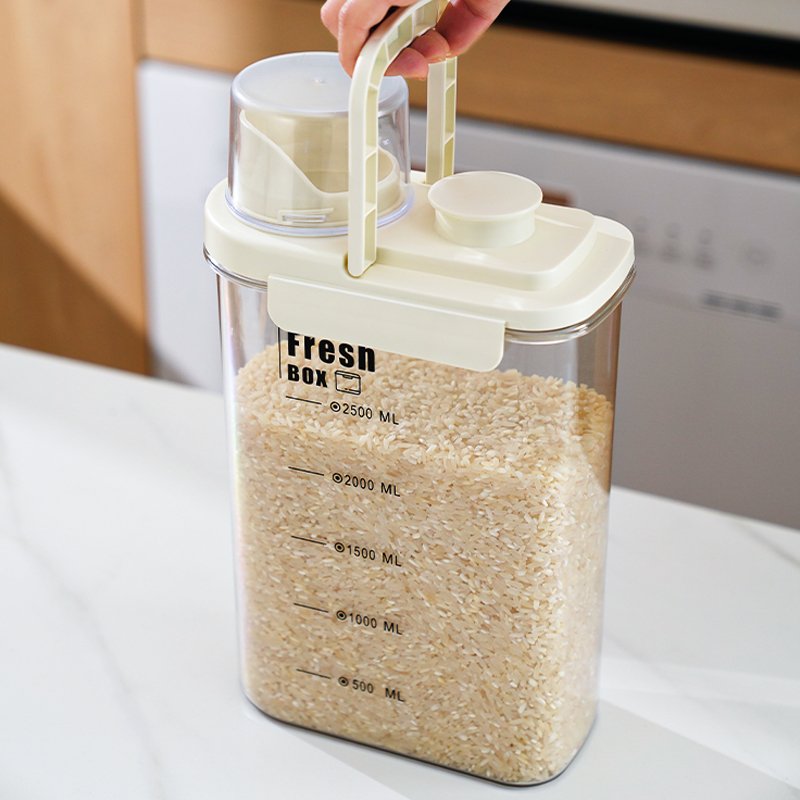 Clear Plastic Rice Cereal Grain Storage Containers Set With Lids Airtight For Food Storage