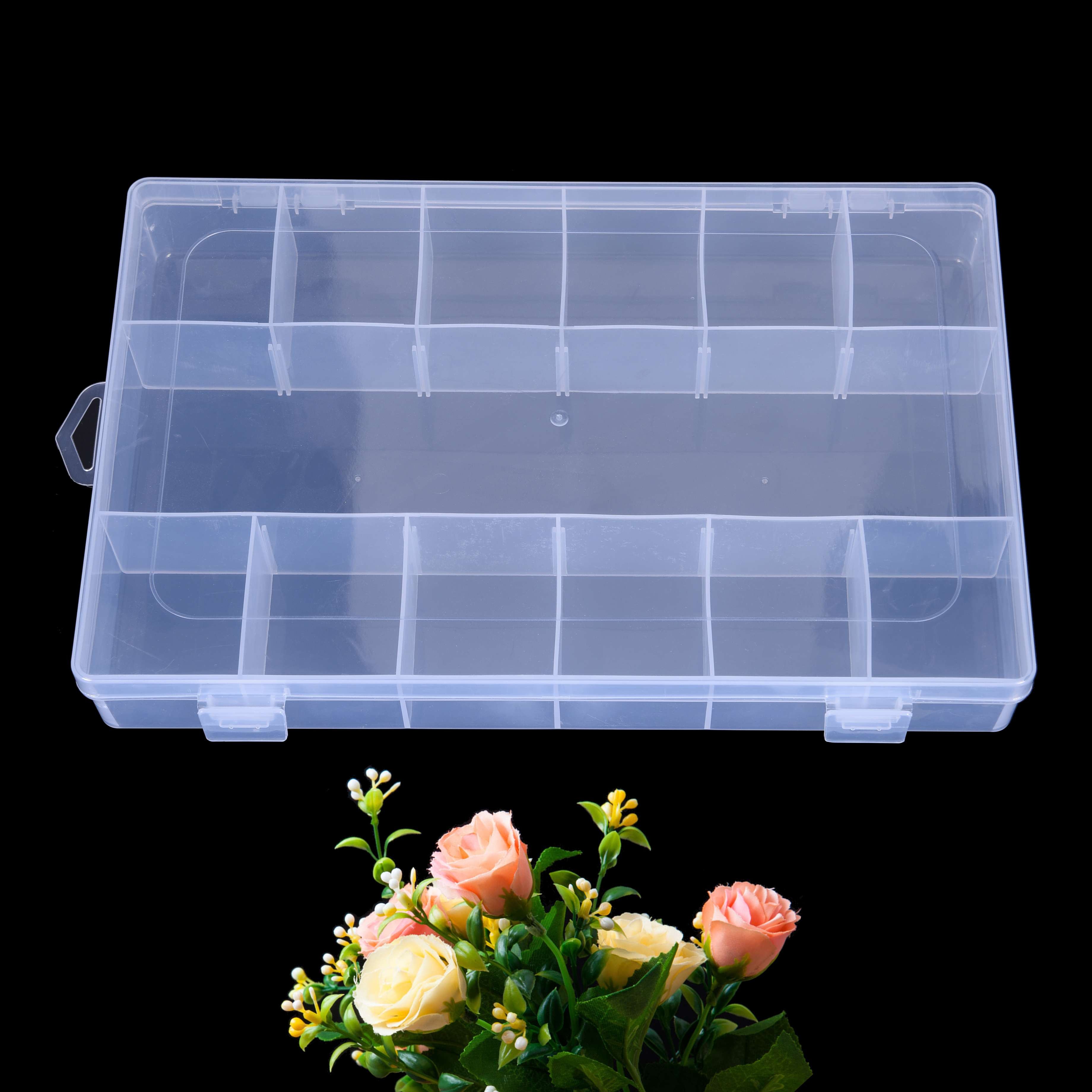 6 Grids Adjustable Transparent Plastic Storage For Small Component Jewelry Tool Box Bead Pills Organizer Nail Art Tip