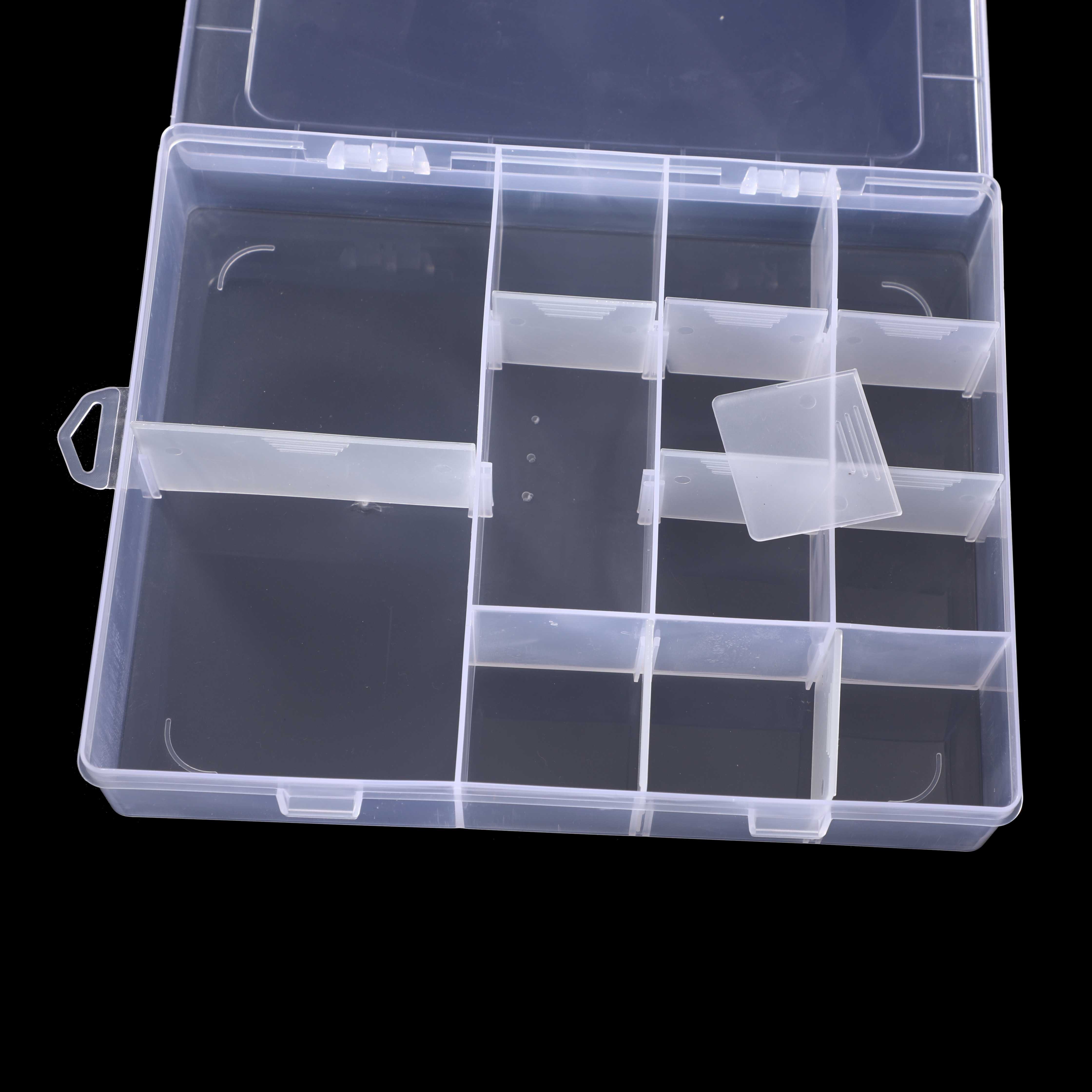 6 Grids Adjustable Transparent Plastic Storage For Small Component Jewelry Tool Box Bead Pills Organizer Nail Art Tip