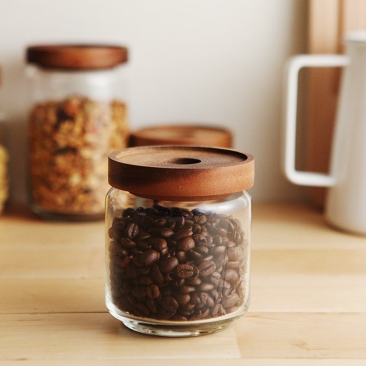 Wholesale Preserve food Containers Cylinder High Borosilicate Heat Resistant Glass Spice storage Jar With Bamboo Lid