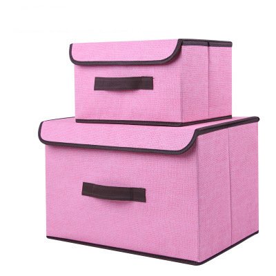 Polyester Fabric Covered Waterproof Decorative Box Home Clothes Bins Storage