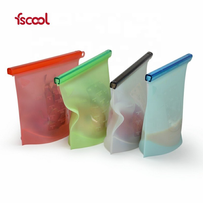 Top Home Product 2023 Reusable Fresh Food Preservation Silicone Food Storage Bag With Zipper For Microwave