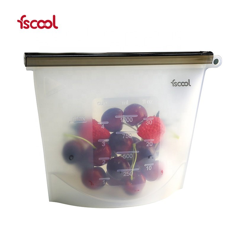 Top Home Product 2023 Reusable Fresh Food Preservation Silicone Food Storage Bag With Zipper For Microwave