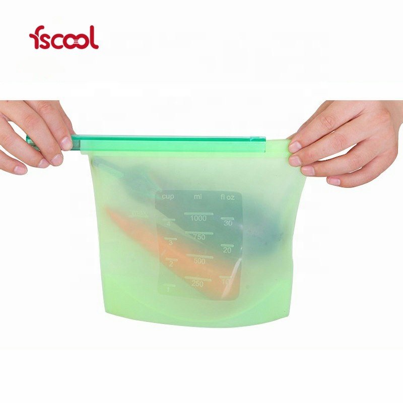 Top Home Product 2023 Reusable Fresh Food Preservation Silicone Food Storage Bag With Zipper For Microwave