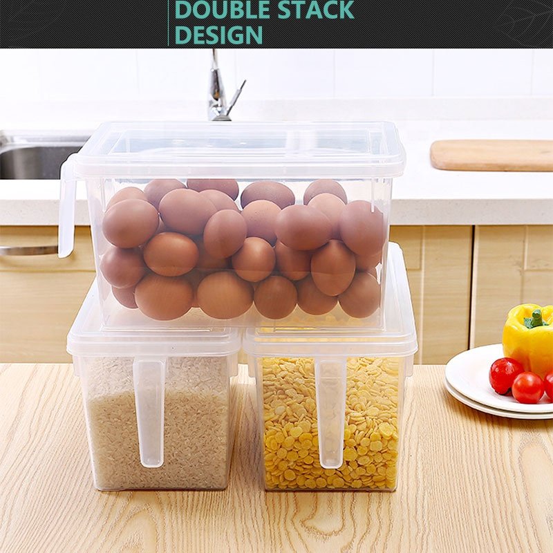 Factory Food Storage Box Crisper Fridge Organizer Refrigerator Clear Plastic Food Storage Organizer Containers Bins With Handle