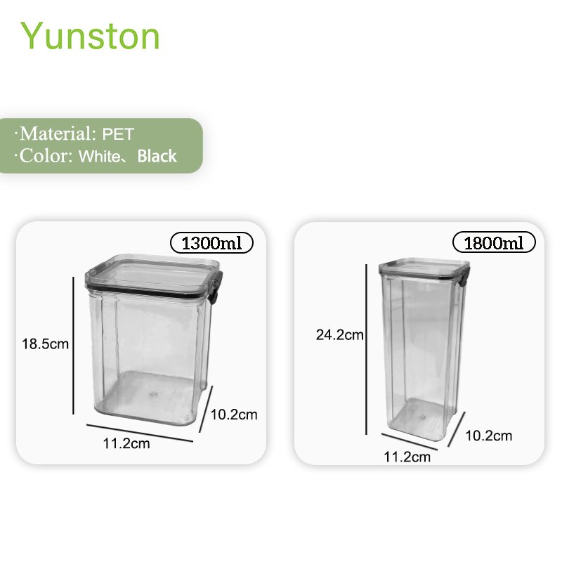 Air-tight food storage tank with latch Clear plastic food storage tank Kitchen food grain storage sorting organizer