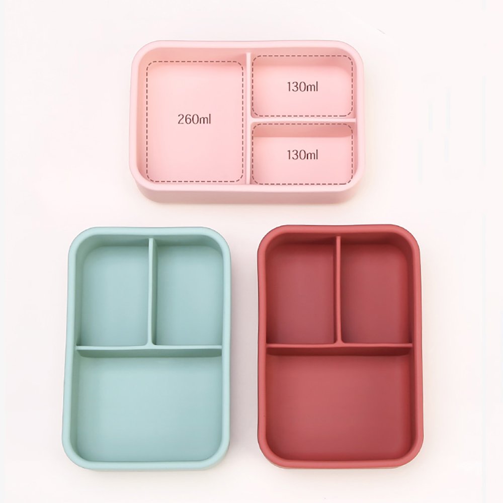 Custom color eco Leakproof Kids Storage cute Silicone Bento Lunch Box set bpa free for Kid School with water bottle and bag