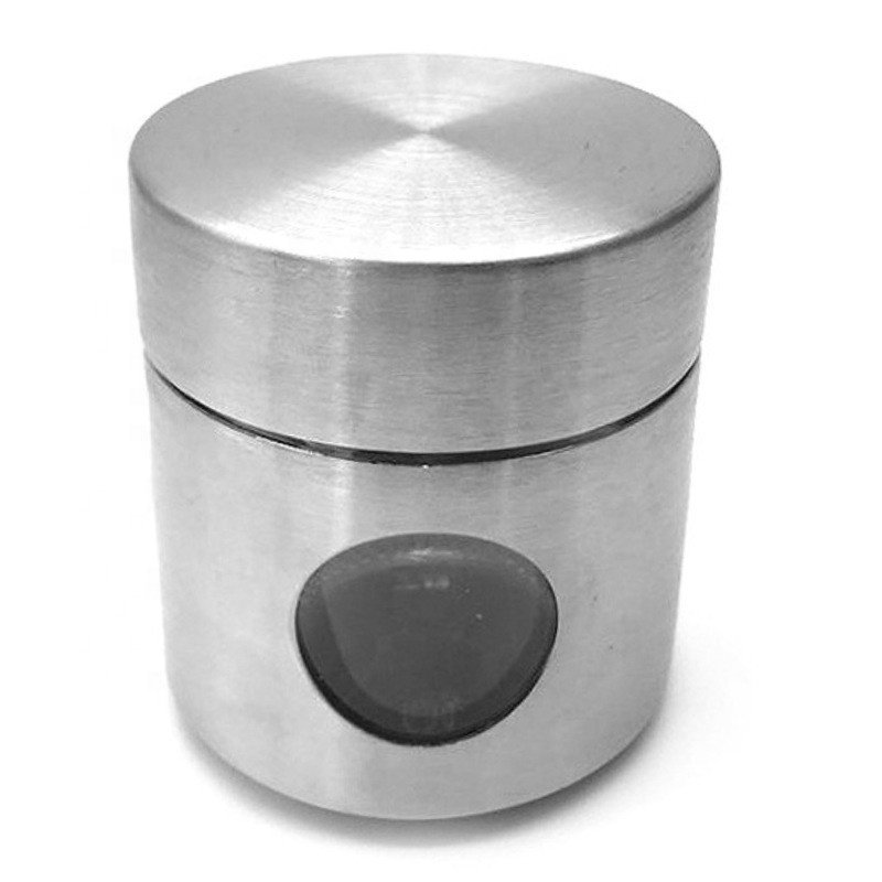 Luxury candy spice cosmetic face cream glass food storage bottles & jars with stainless steel lid kitchen canister