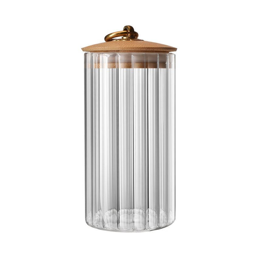 Wholesale Glass Storage Jar Airtight Food Storage Tank Storage Glass Jars For Kitchen Dried Fruit Jam With Pull Tab Bamboo lids