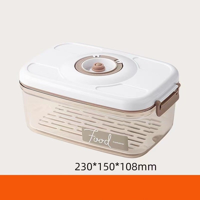 Vacuum Sealed Crisper Box Refrigerator Drain Storage Box Large Capacity Food Storage Containers Transparent Fruit Freezer Box