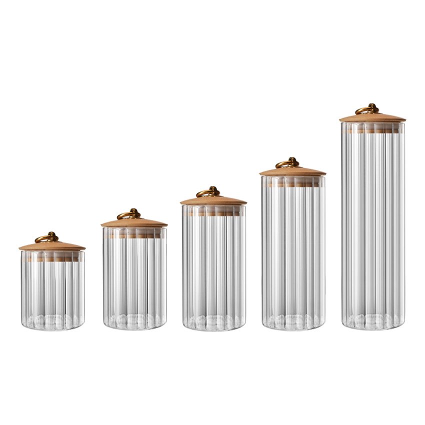 Hot Sale Jar Custom Borosilicate Glass Food Storage Small Glass Spice Jars with Silicone Seal Lids
