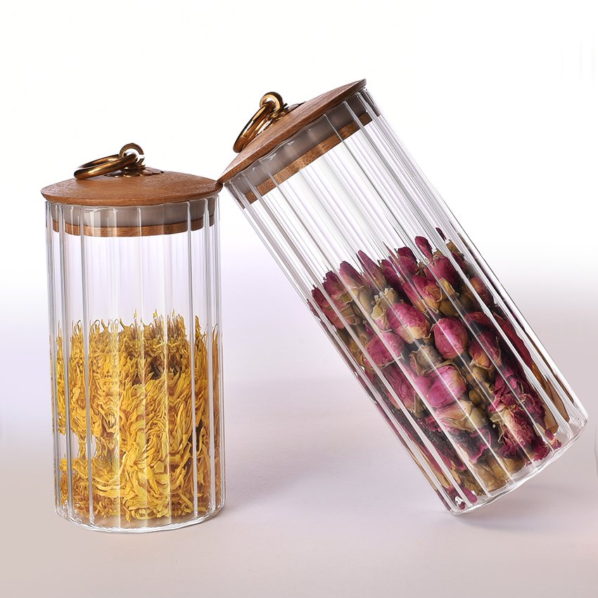 Hot Sale Jar Custom Borosilicate Glass Food Storage Small Glass Spice Jars with Silicone Seal Lids