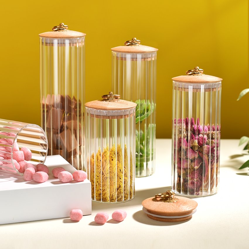 Hot Sale Jar Custom Borosilicate Glass Food Storage Small Glass Spice Jars with Silicone Seal Lids