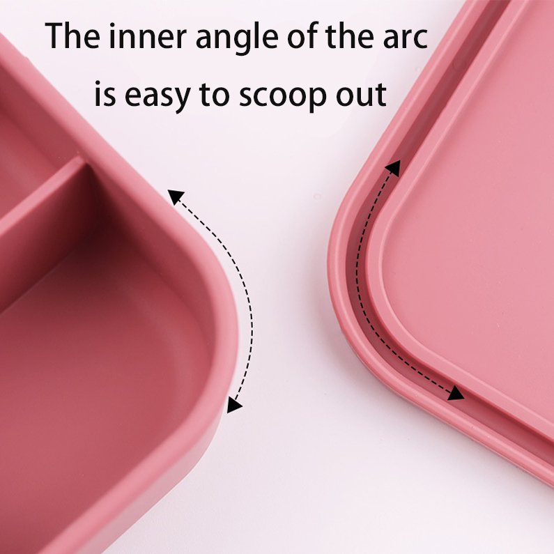 BPA Free Keeping Fresh Food Grade Silicone Lunch Box Bento Lunch Box Food Storage Container Box with 3 Compartments