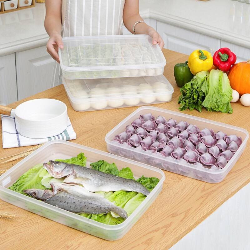 Stackable Dumpling Box Refrigerator Fresh-keeping Box Quick-frozen Dumplings Non-sticky Bottom Food Storage Box