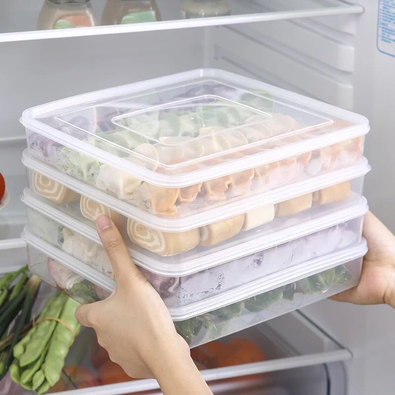 Stackable Dumpling Box Refrigerator Fresh-keeping Box Quick-frozen Dumplings Non-sticky Bottom Food Storage Box