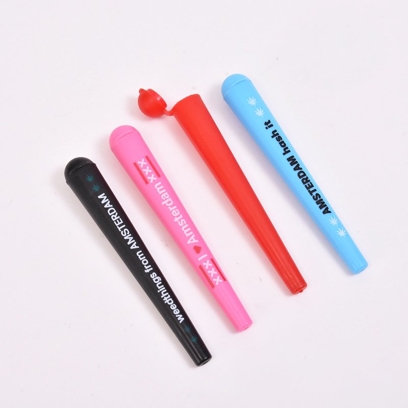Hot sale Custom logo 118mm Pink Plastic Tube Air tight Smell Proof Storage Container Rolling Tube