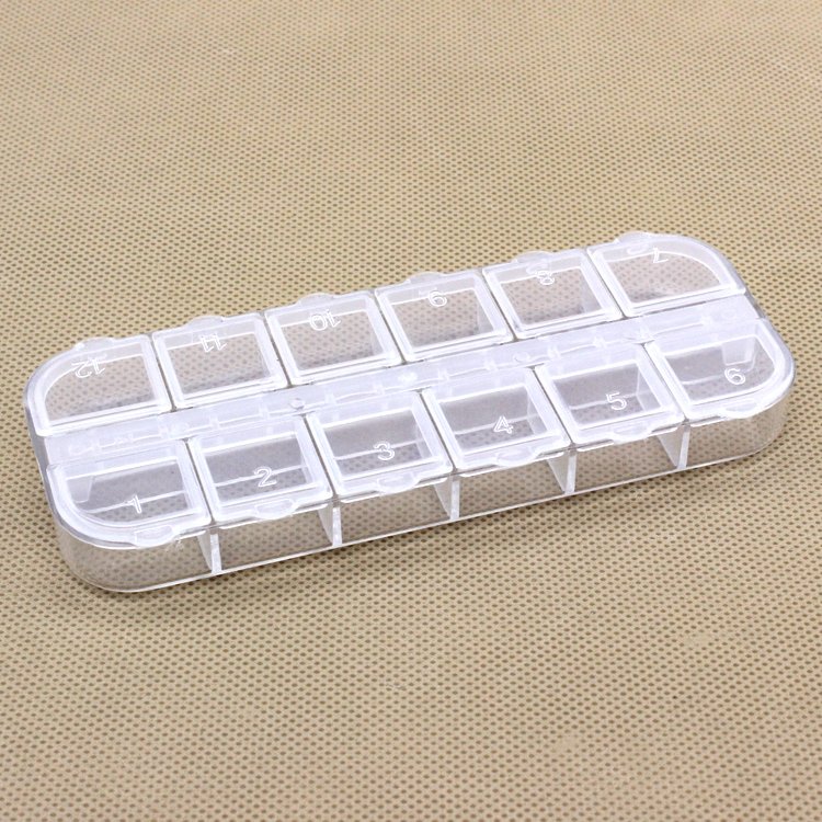 D401 12 separate cover PS transparent Bead box fishing gear Jewelry storage box Plastic packaging