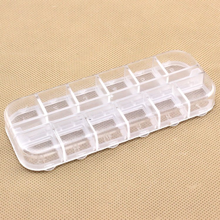 D401 12 separate cover PS transparent Bead box fishing gear Jewelry storage box Plastic packaging