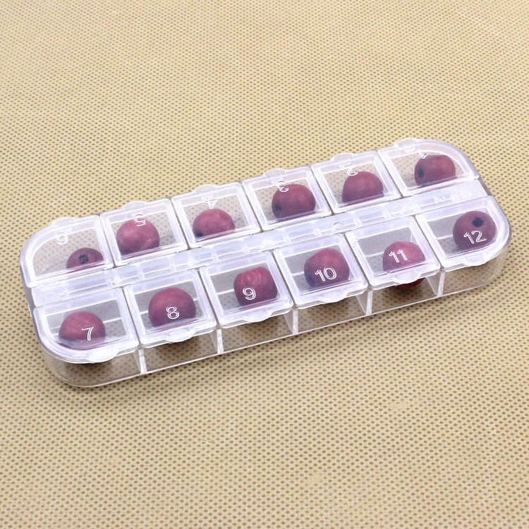 D401 12 separate cover PS transparent Bead box fishing gear Jewelry storage box Plastic packaging