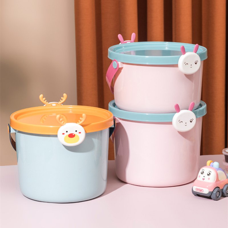 2021 Latest Collection Colourful Cartoon Plastic Kids Toy Storage Box with Lid for Daily Life