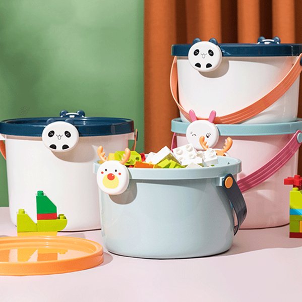 2021 Latest Collection Colourful Cartoon Plastic Kids Toy Storage Box with Lid for Daily Life