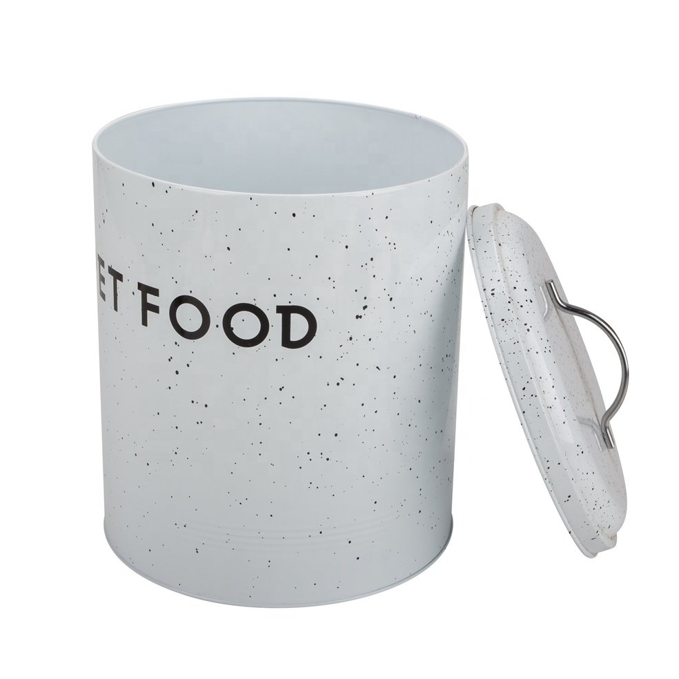 Cream Ivory White Modern High Quality Cheap Price Farmhouse White Dog Food Storage Metal Canisters