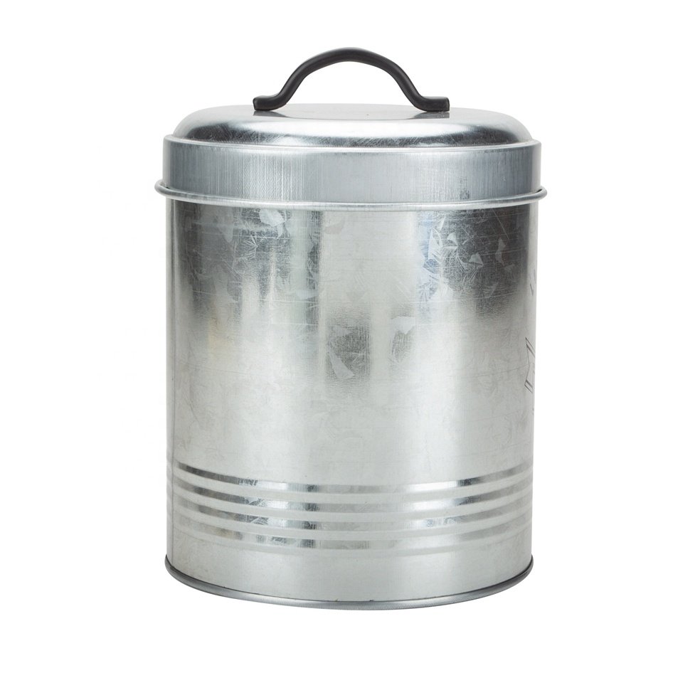 Cream Ivory White Modern High Quality Cheap Price Farmhouse White Dog Food Storage Metal Canisters