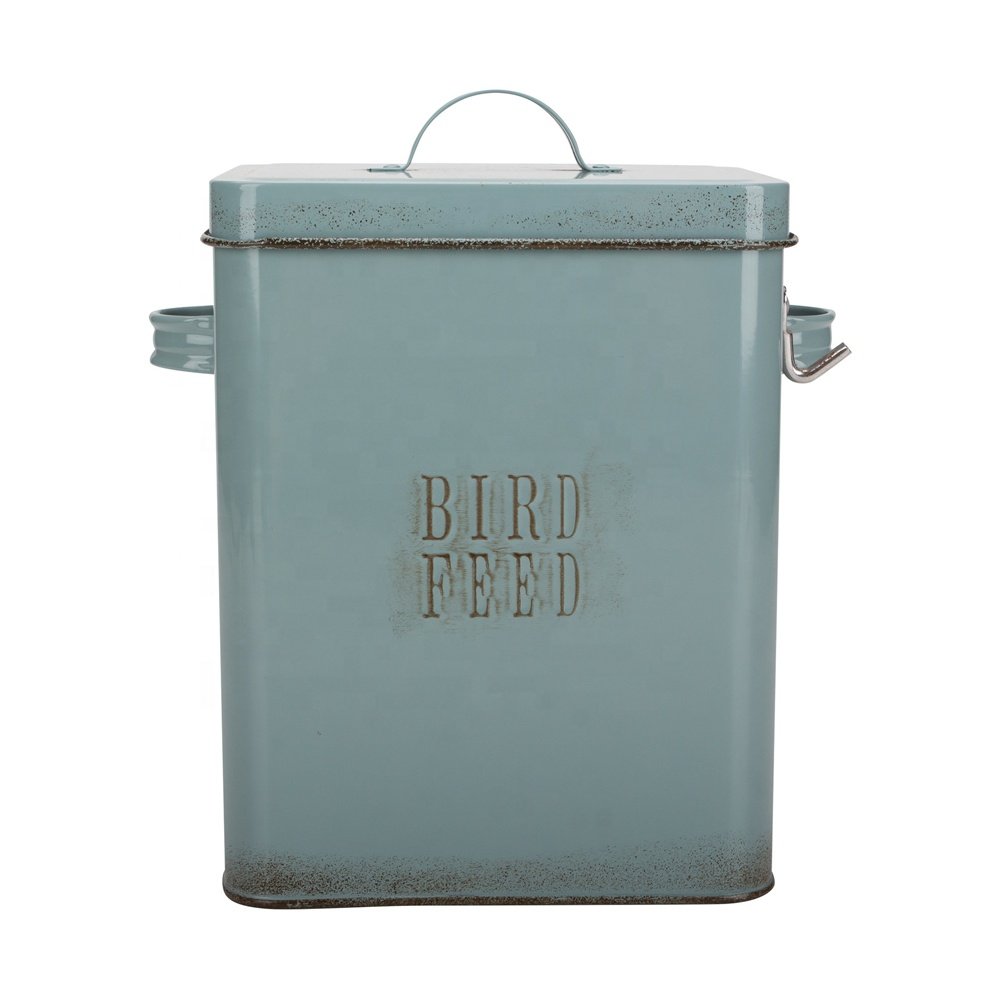 Cream Ivory White Modern High Quality Cheap Price Farmhouse White Dog Food Storage Metal Canisters
