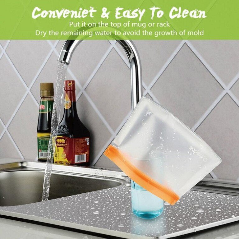 Custom Wholesale Eco Friendly Leakproof Reusable Freezer Liquid PEVA Silicone Reusable Zip lock Bags Food Storage Bag