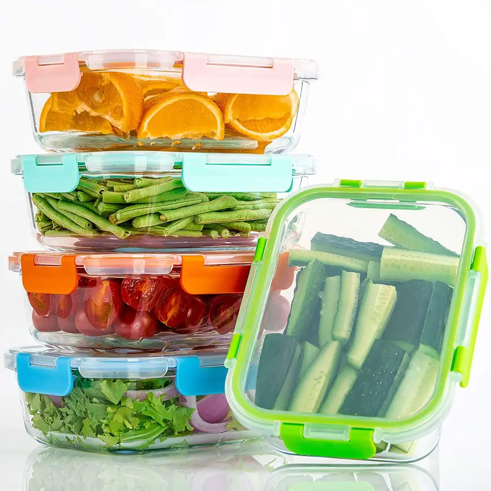 12 Pack Glass Storage Containers with Lids, Leak-Proof Meal Prep Containers