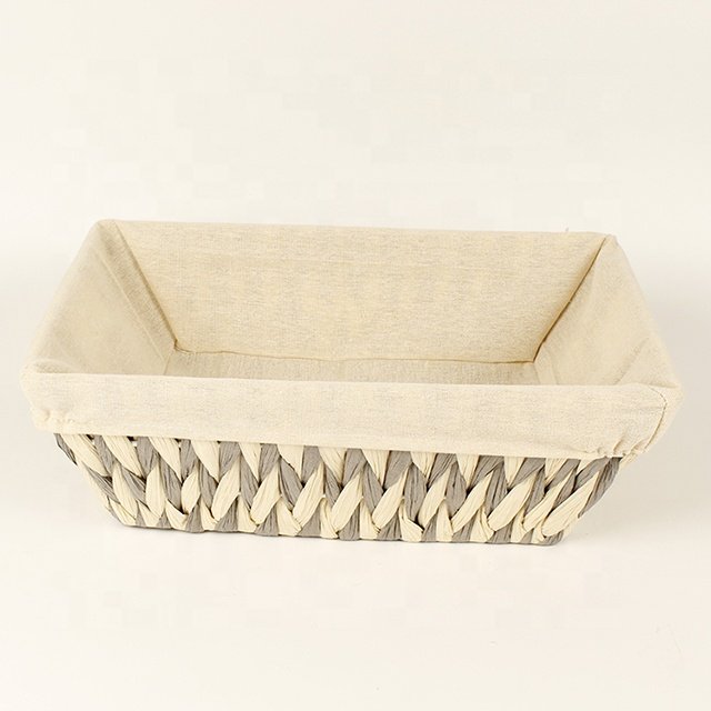 Small Woven Basket Free Life Woven Basket Manual Paper Rope Arrangement Basket With Liner Decoration Home Storage Box