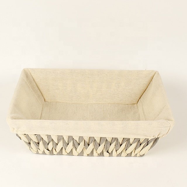 Small Woven Basket Free Life Woven Basket Manual Paper Rope Arrangement Basket With Liner Decoration Home Storage Box