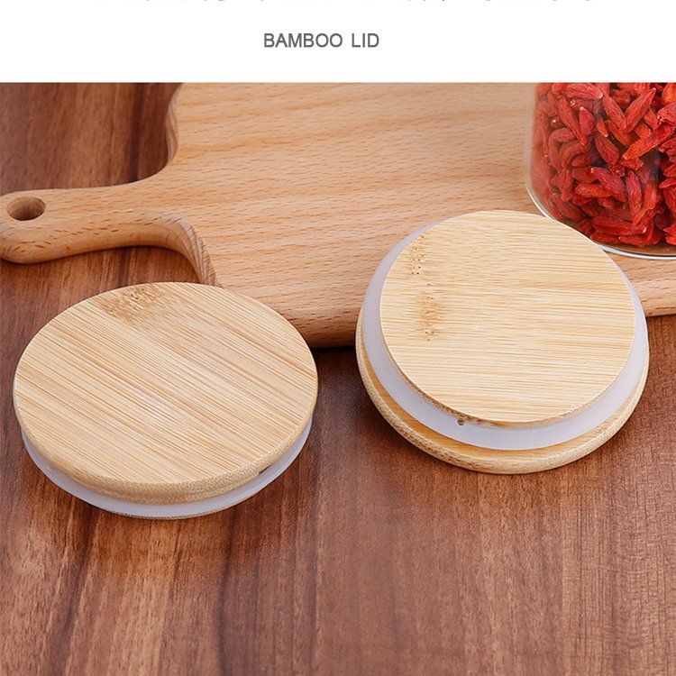 Transparent kitchen Food Storage Canister Clear Borosilicate Glass Jar with Wooden Lid