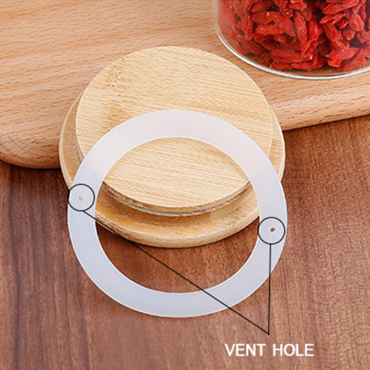 Transparent kitchen Food Storage Canister Clear Borosilicate Glass Jar with Wooden Lid