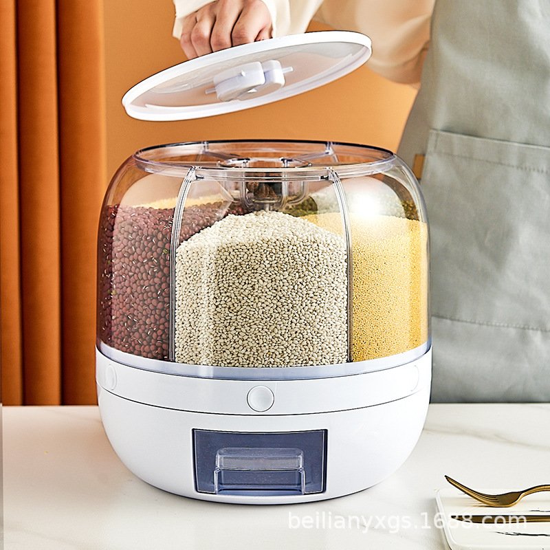 Hot Selling High Quality Trending Hot Kitchen Grain Storage Container Cereal Dispenser Rotate Rice Dispenser With best Price