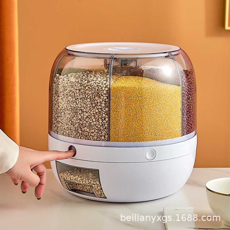 Hot Selling High Quality Trending Hot Kitchen Grain Storage Container Cereal Dispenser Rotate Rice Dispenser With best Price