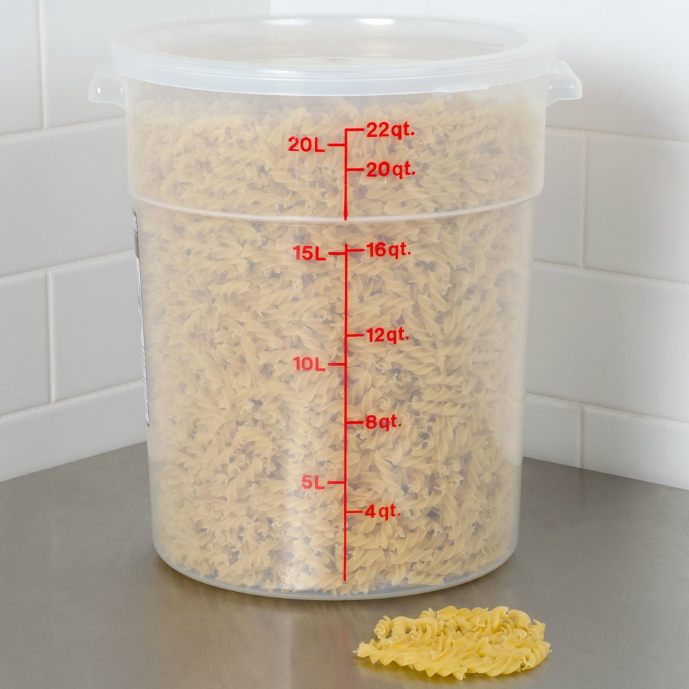 22 L PP BPA Free Transparent Food Storage Containers Plastic Round Square Food Container for Hotel & Restaurant