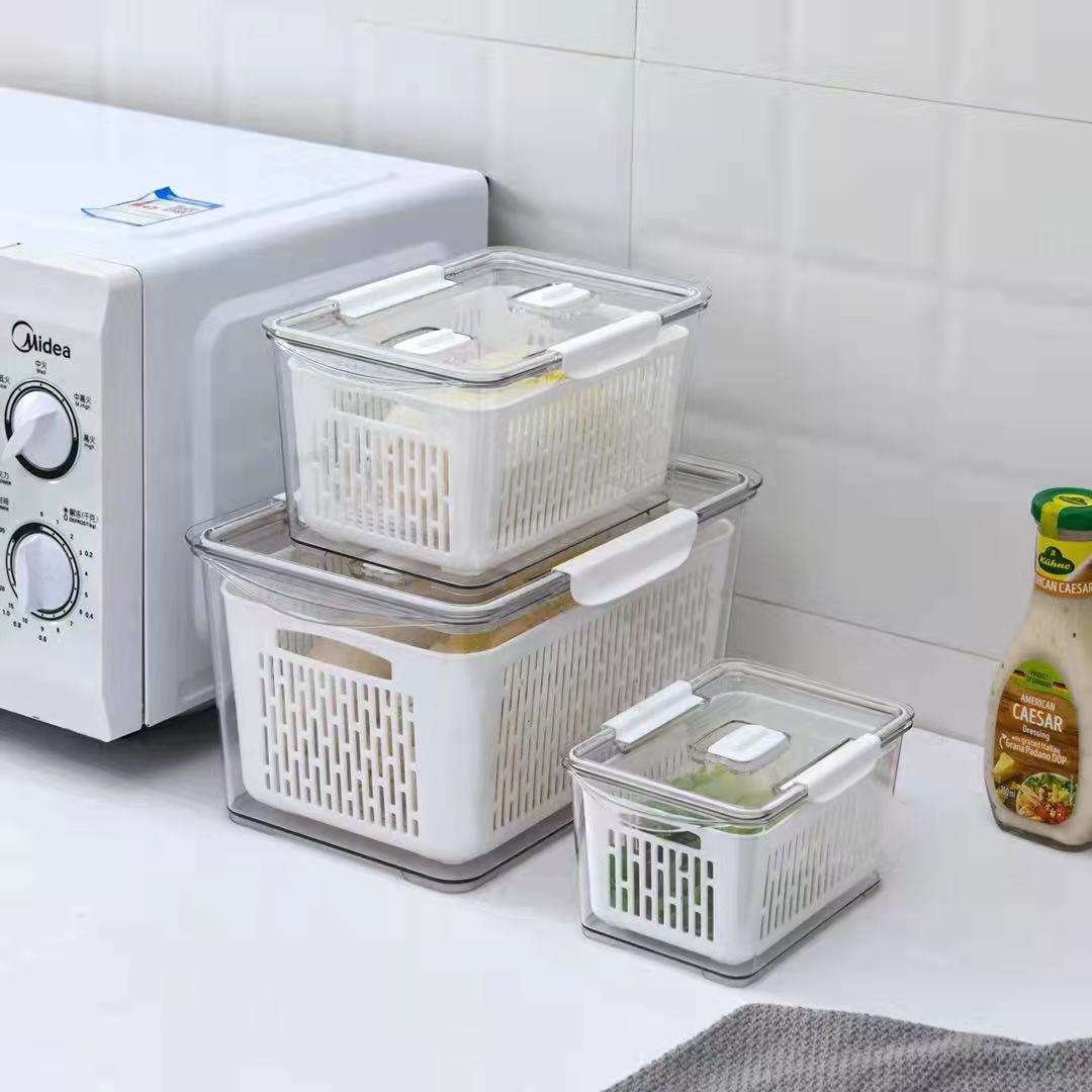 GREENSIDE Manufacturer Household Dishwasher Safe Fridge Organizer Clear Food Storage Box Bin