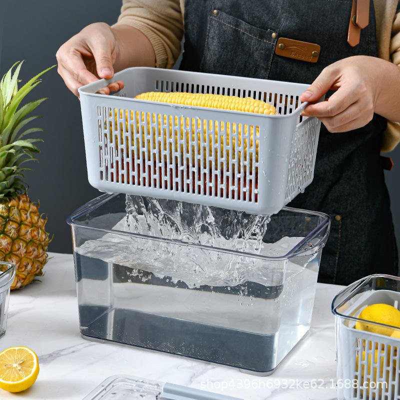 GREENSIDE Manufacturer Household Dishwasher Safe Fridge Organizer Clear Food Storage Box Bin