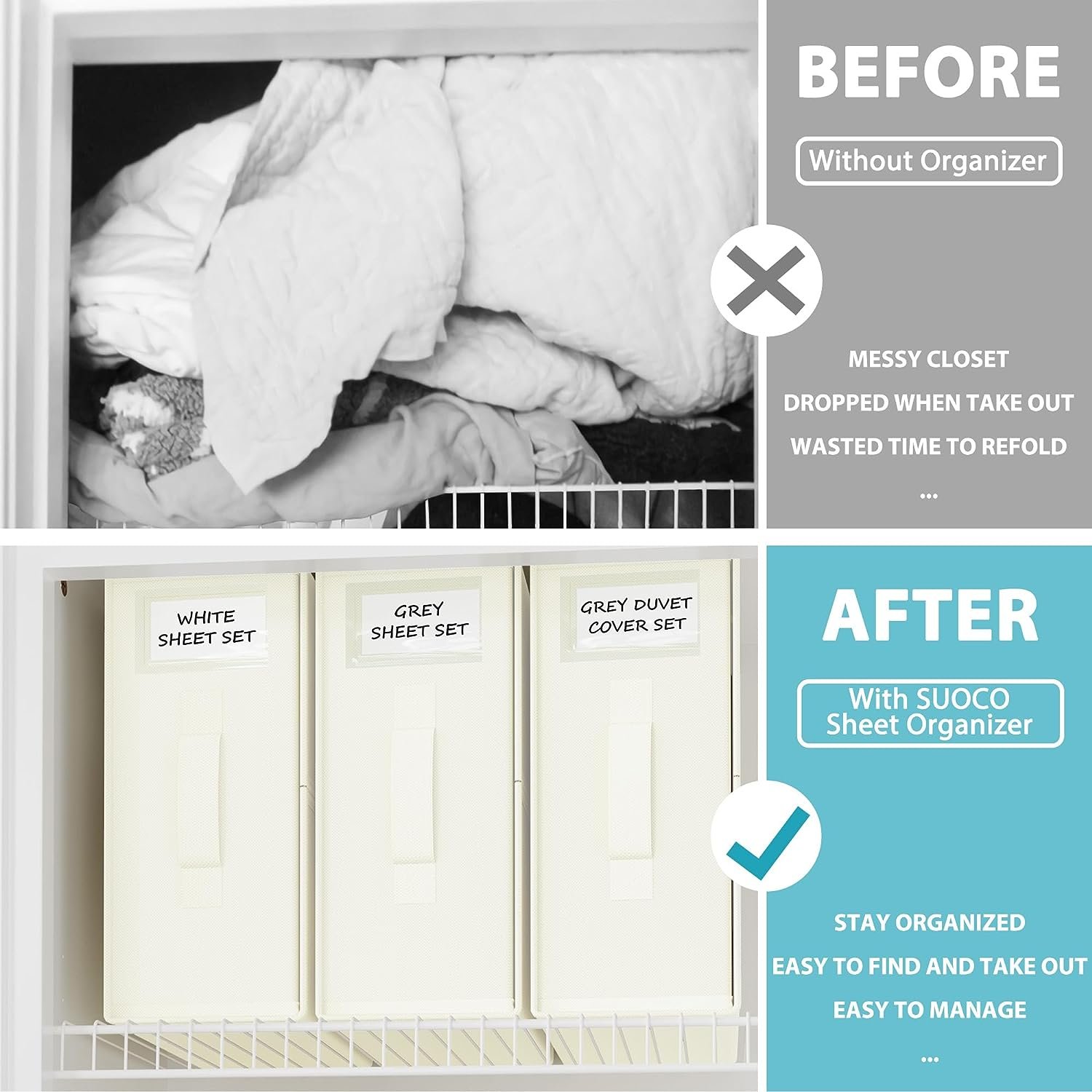 Hot Selling Beige Linen Fabric Clothes Boxes Foldable Storage Bins Bed Sheet Duvet Covers Organizer