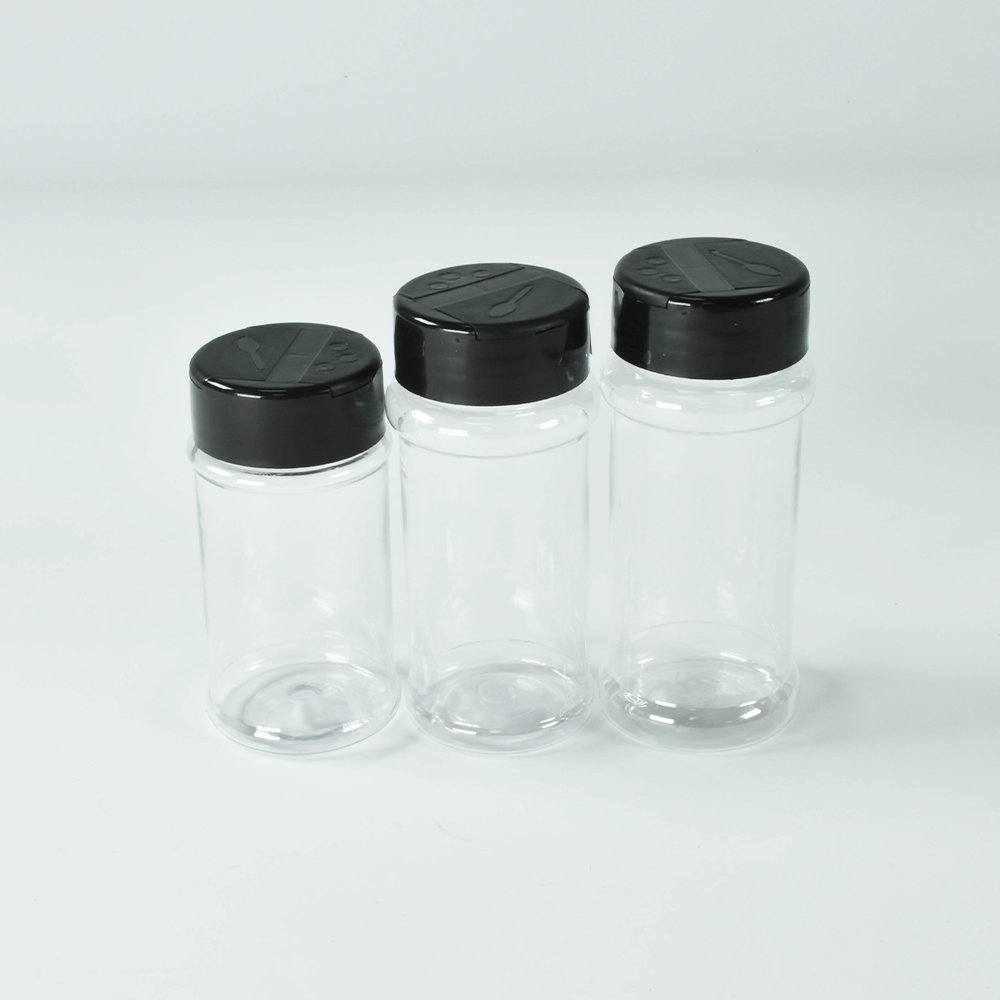 Wholesale Disposable Plastic Food Storage Packaging Container Jar Food Grade Big Spice Seasoning Empty Bottle with shaker lid